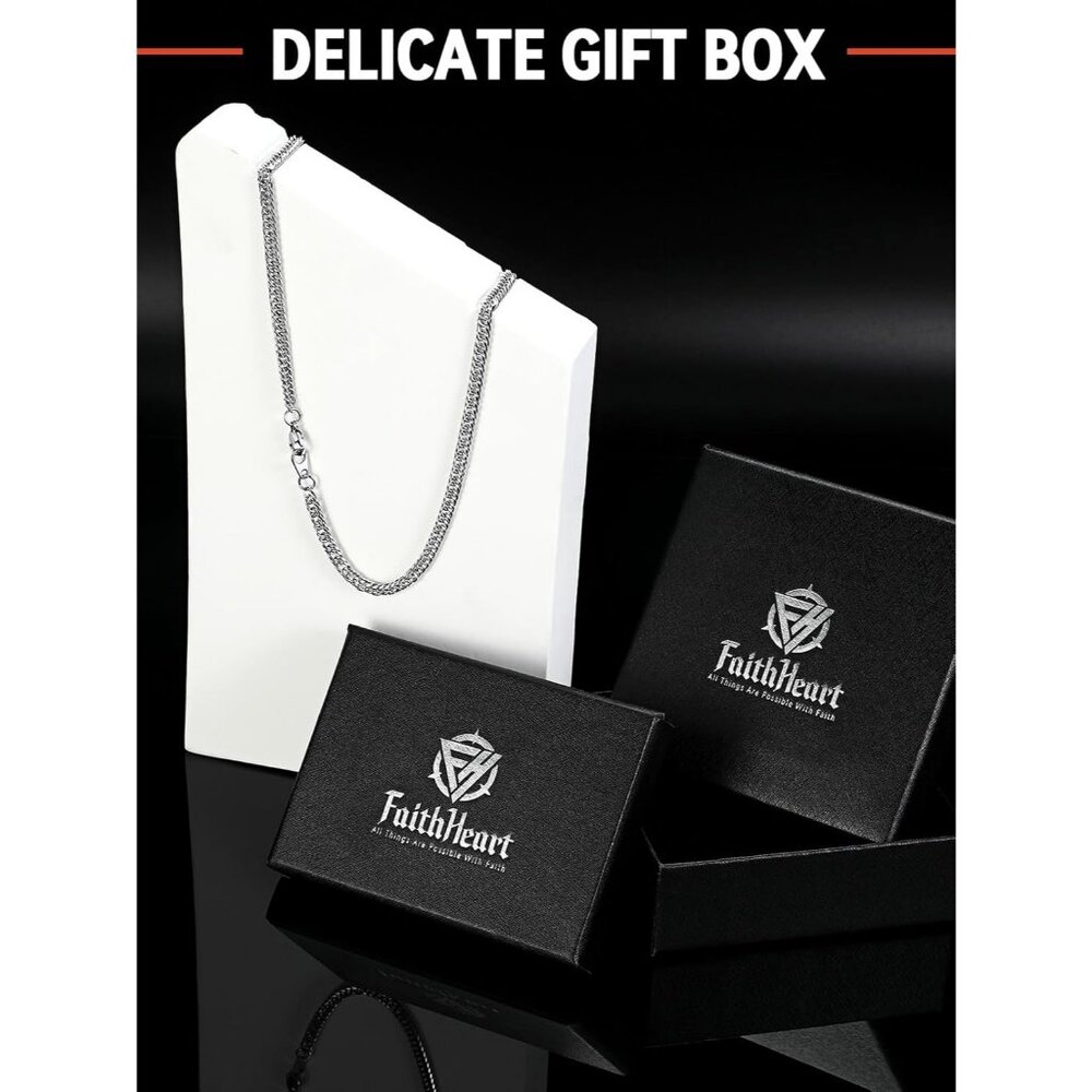 Men's 9mm Silver Stainless Steel 14K Gold Plated Miami Cuban Chain Necklaces - Picture 7 of 7